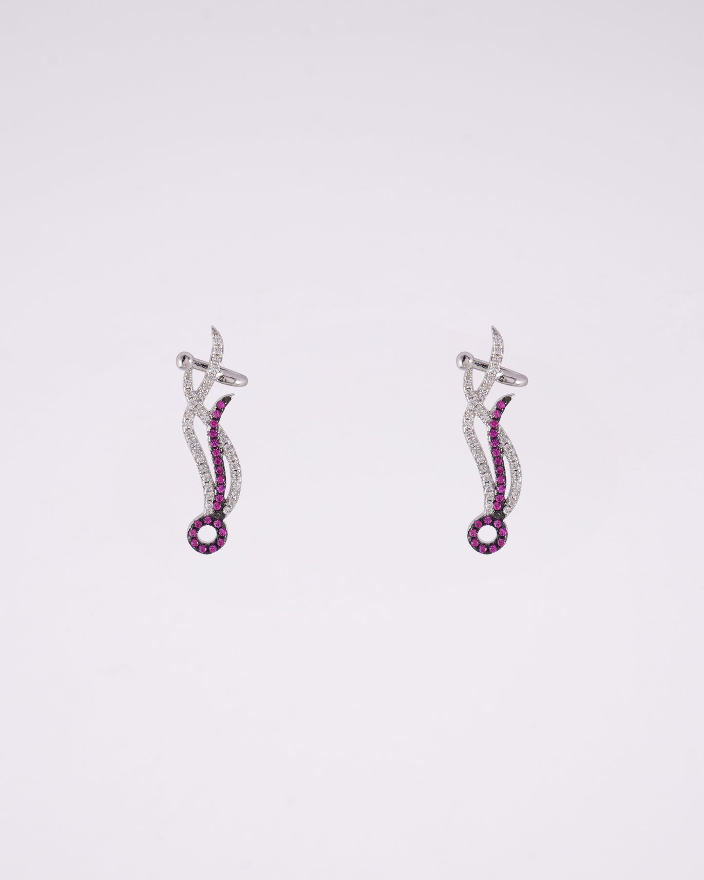 Pink Glimmer Silver Earrings