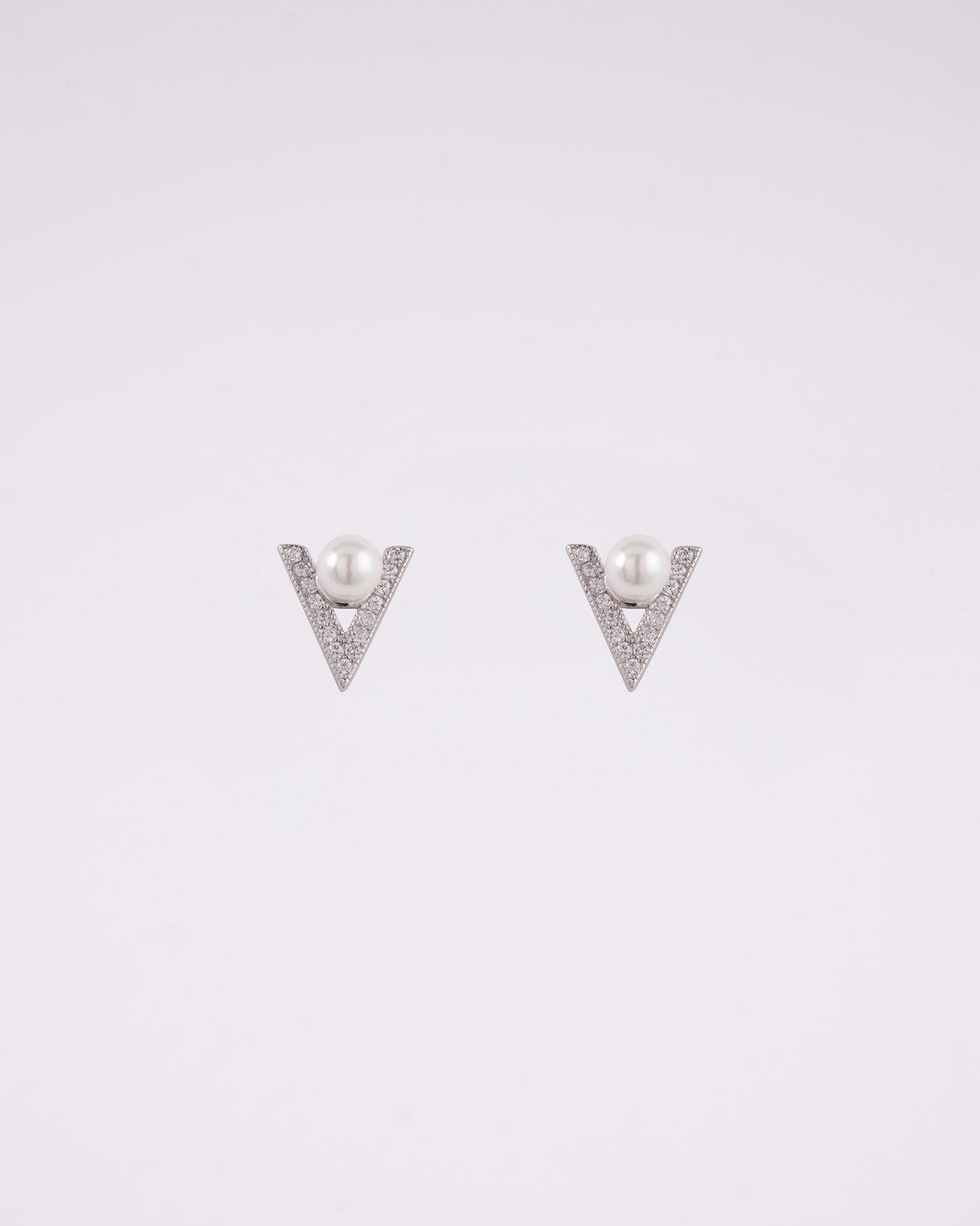 Silver Pearl Halo Earrings