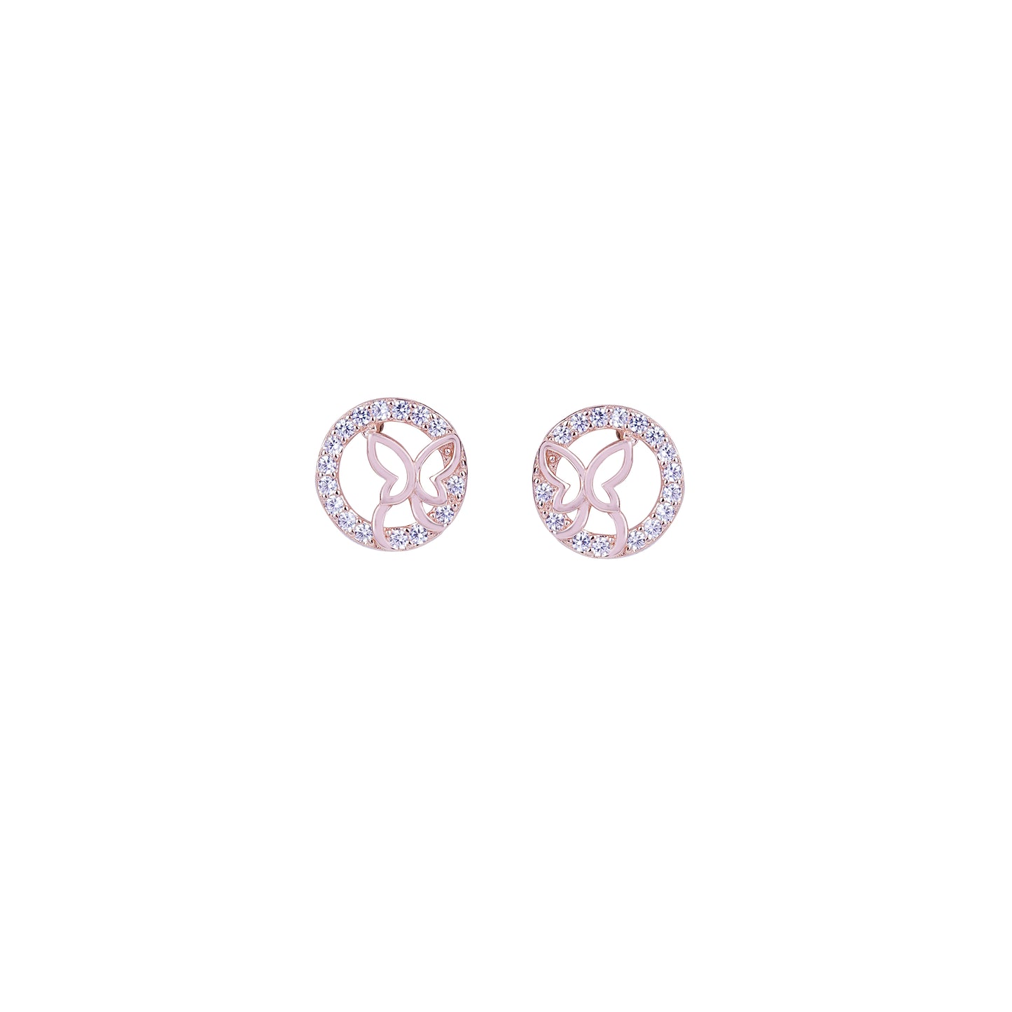 Pure Silver Aurafly Rose Gold Earrings