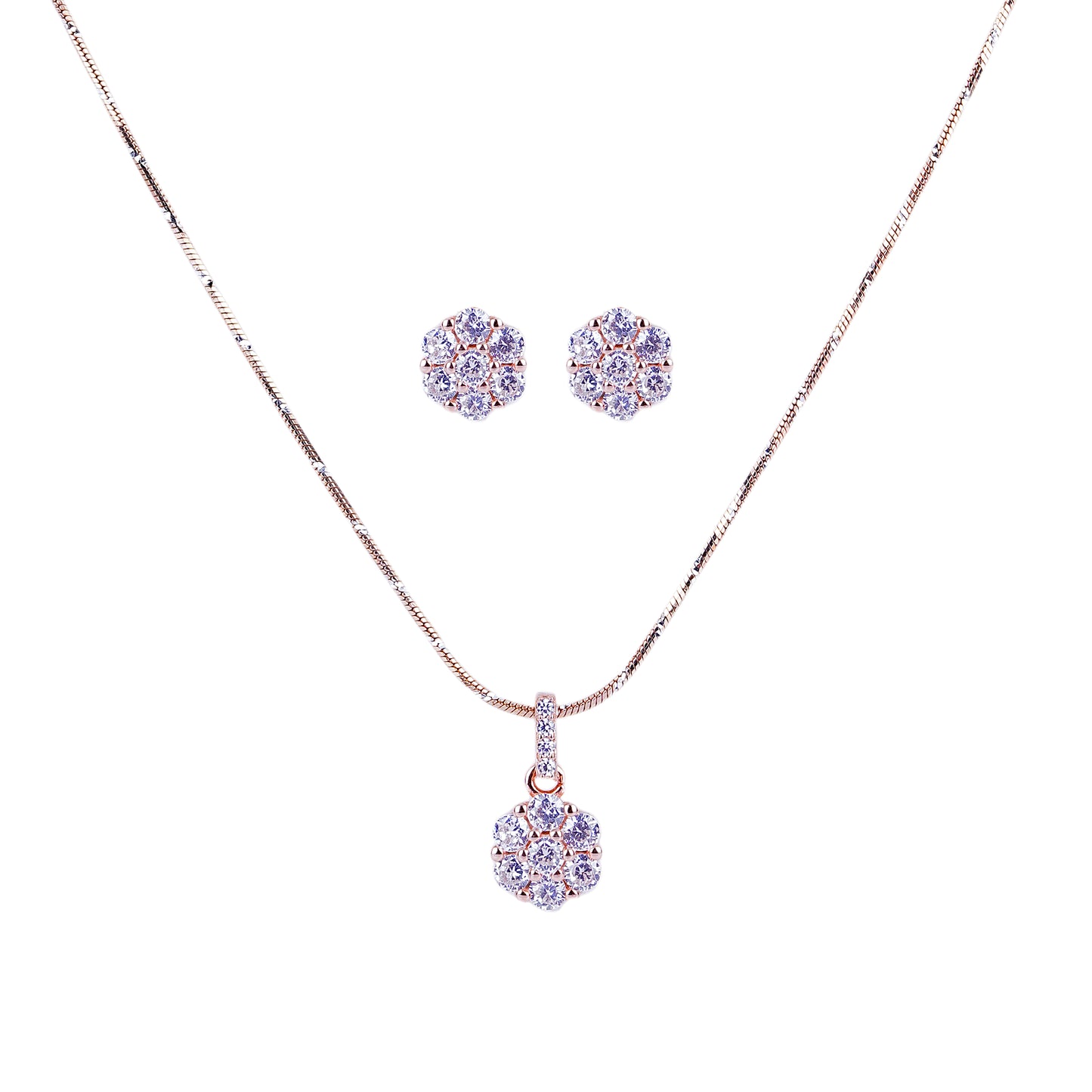 Pure Silver Rose Gold Royal Set