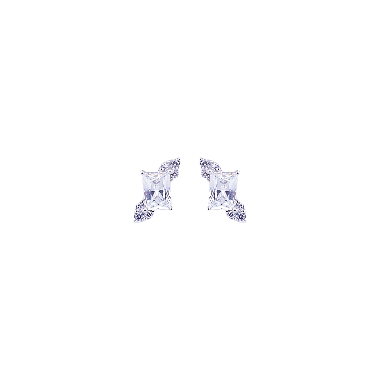 Pure Silver Square Prism Earrings