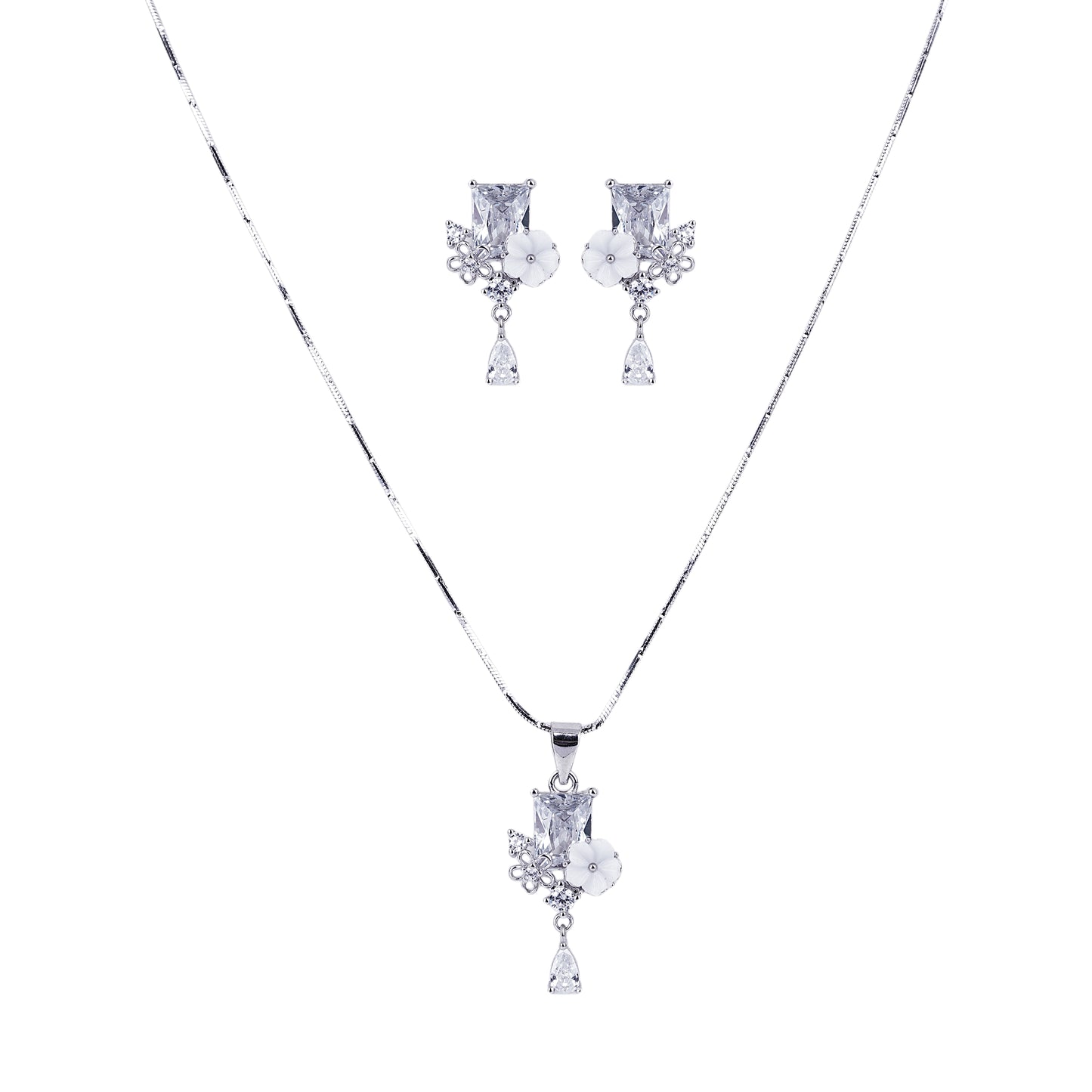 Pure Silver Opal Blossom Set