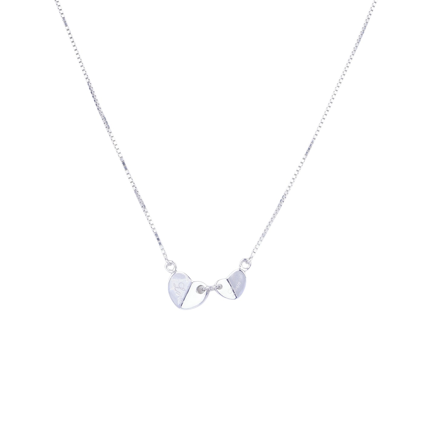 Pure Silver 2 Love Hearts Pendant