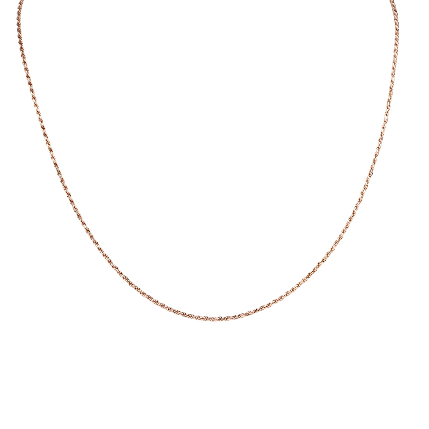 Pure Silver Rose Gold Threaded Chain