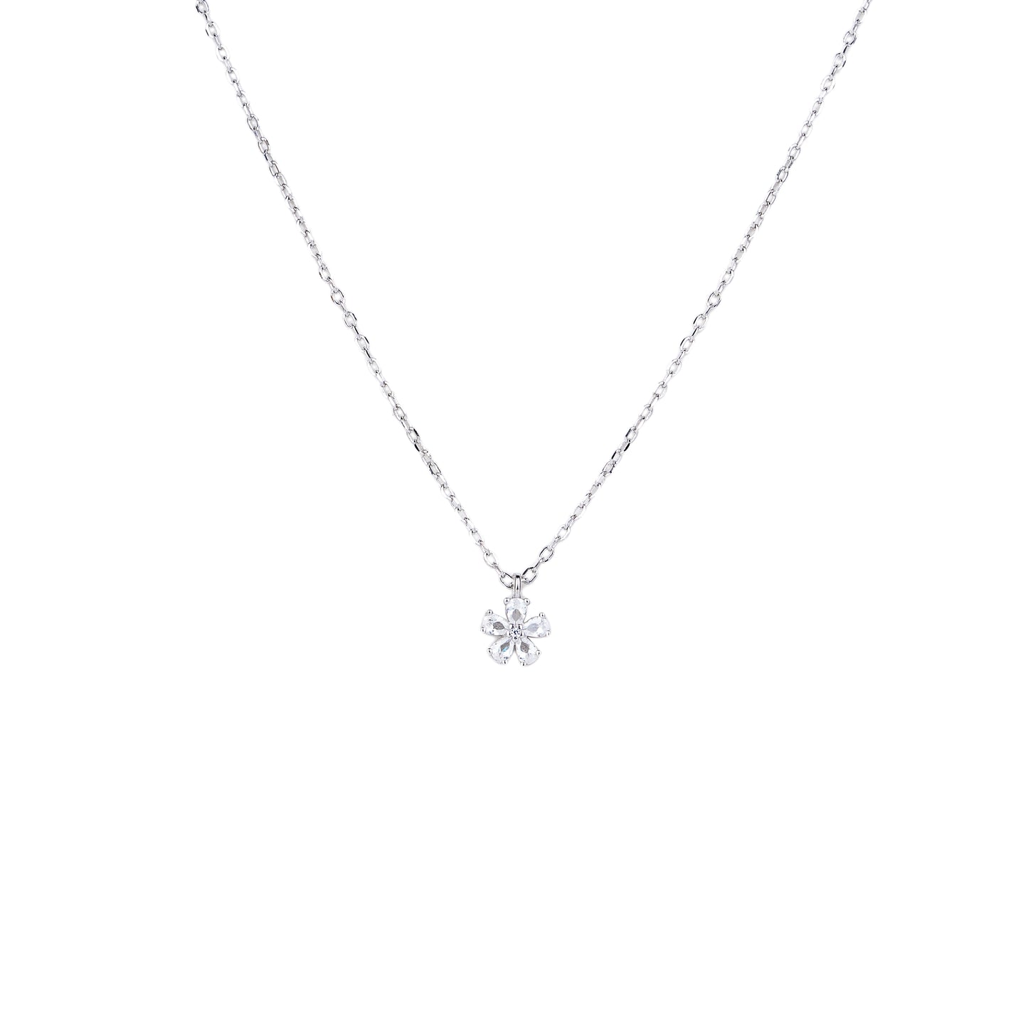 Pure Silver Flower Pendant