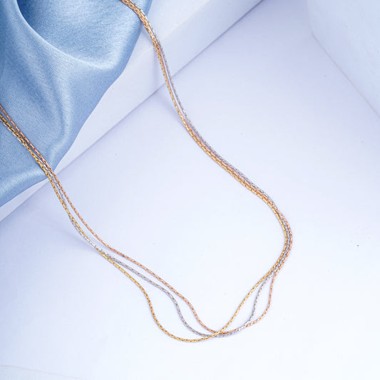 Pure Silver Gold Layered Chain