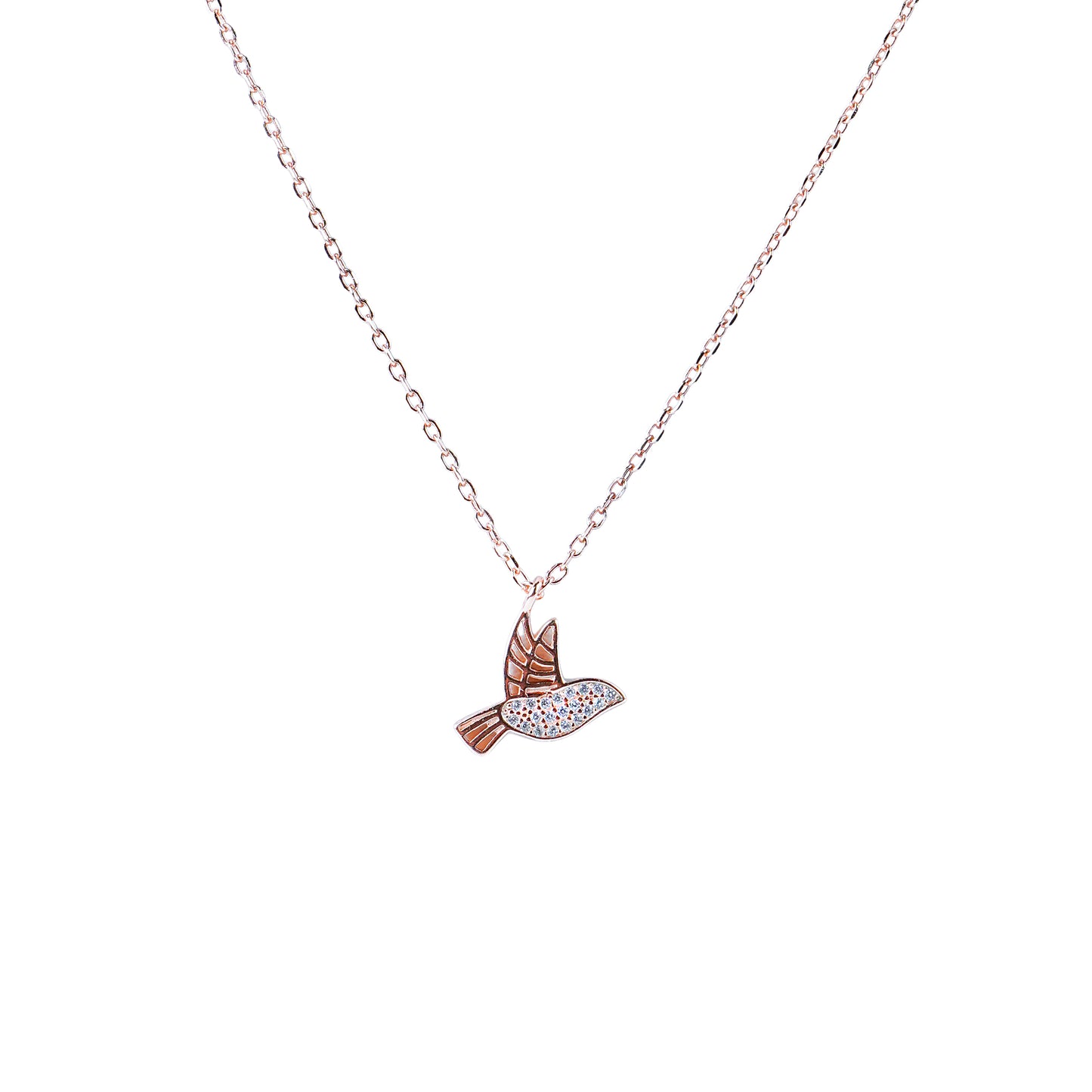 Pure Silver Rose Wings Pendant