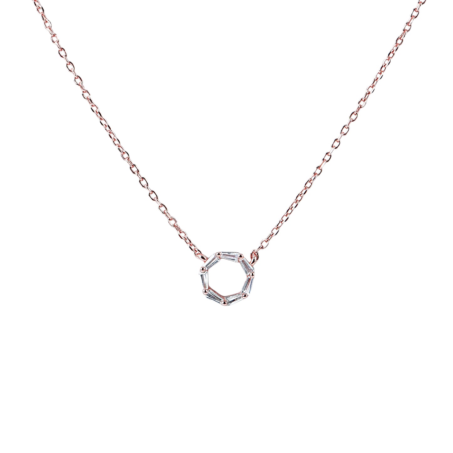 Pure Silver Rose Hexa Glint Pendant