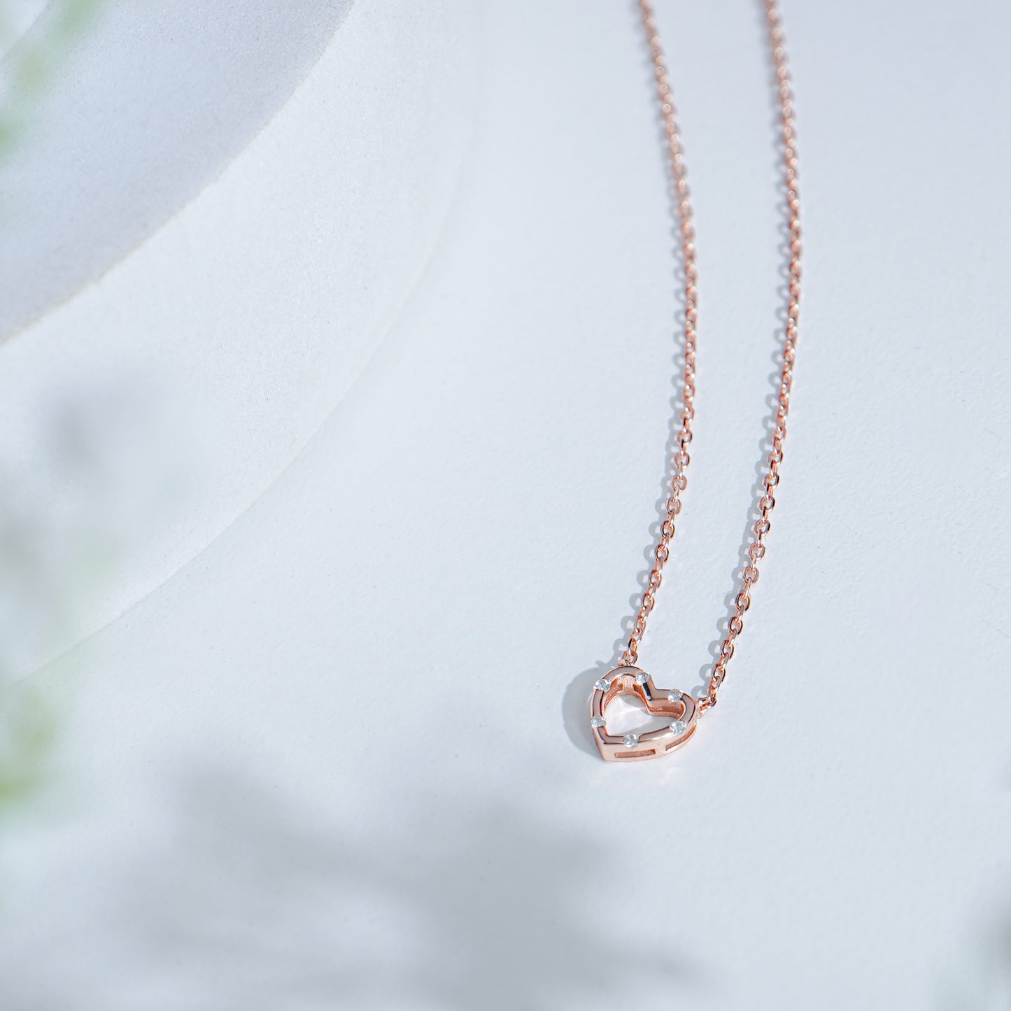 Pure Silver Rose Gold Heartglow Pendant