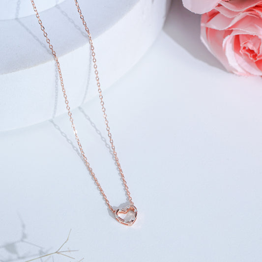 Pure Silver Rose Gold Heartglow Pendant