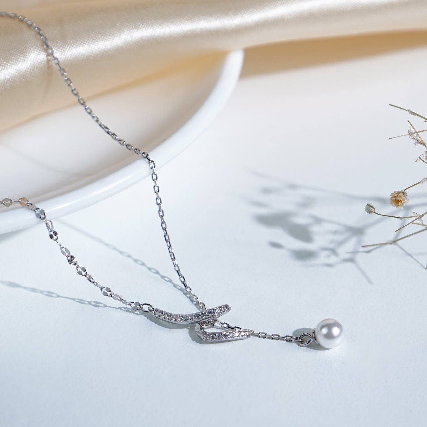 Pure Silver Lunar Pearl Pendant