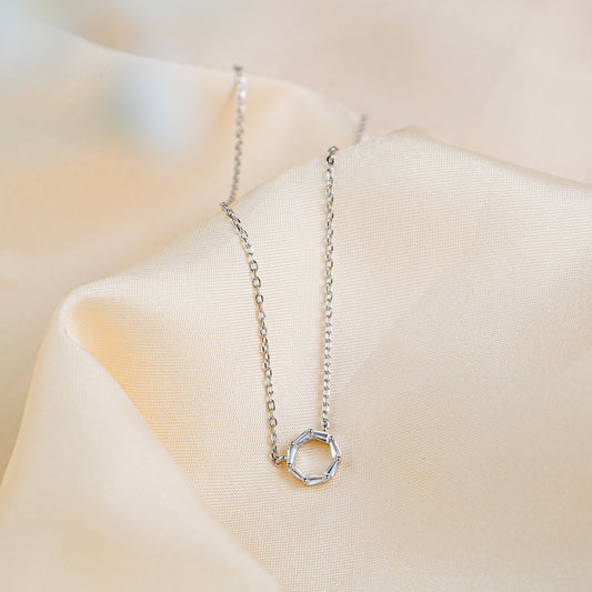 Pure Silver Hexa Glint Pendant