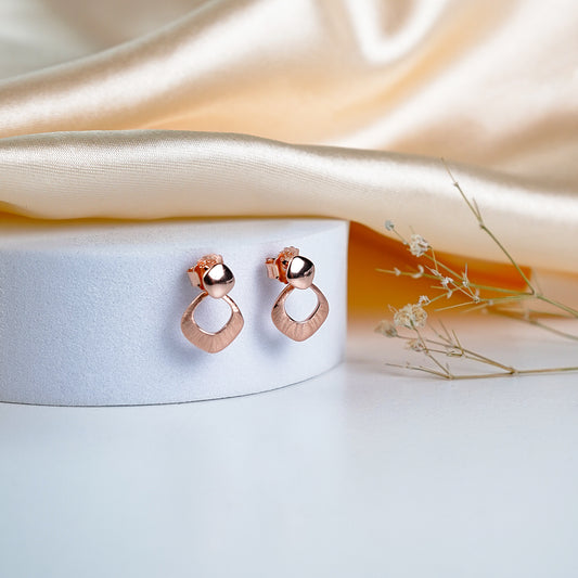 Pure Silver Rose Veil Earrings