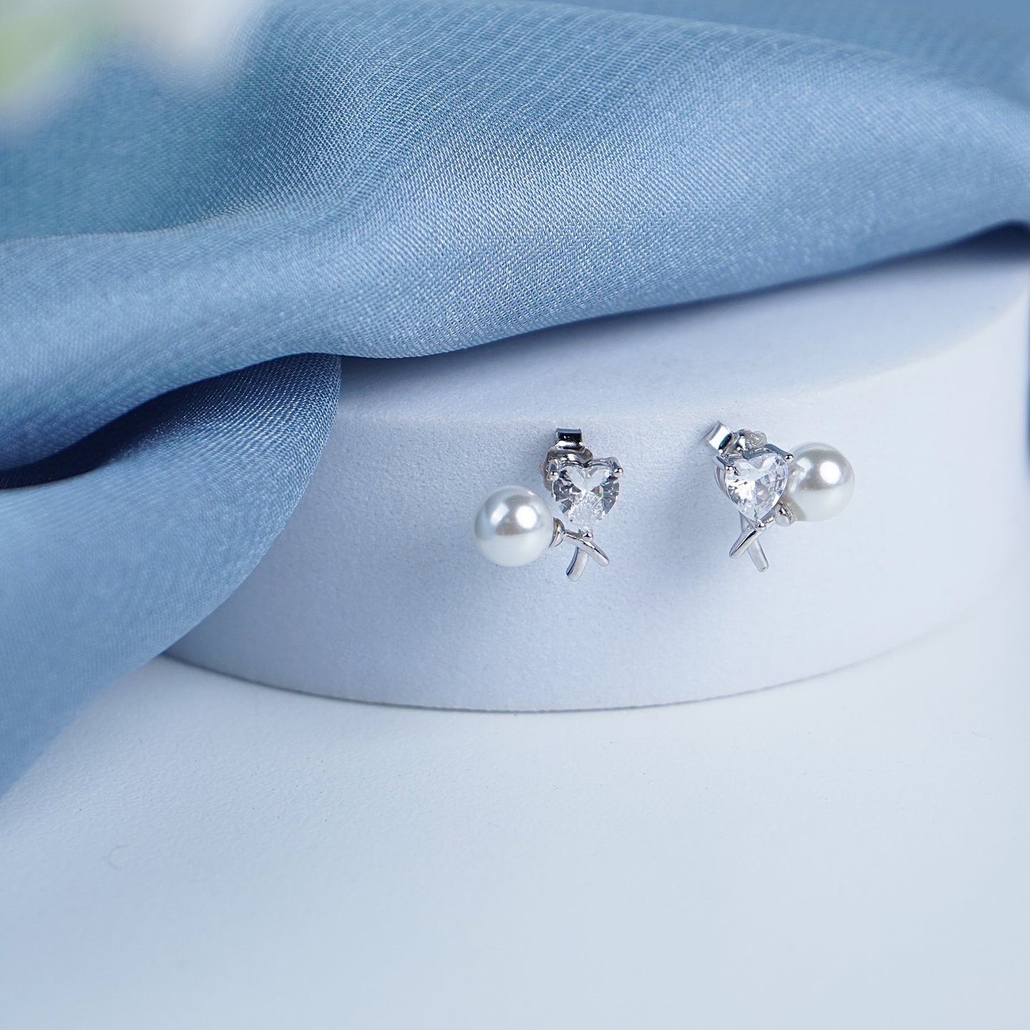 Pure Silver Starlit Pearl Earrings
