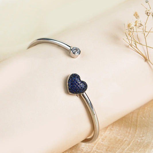Pure Silver Midnight Heart Bracelet