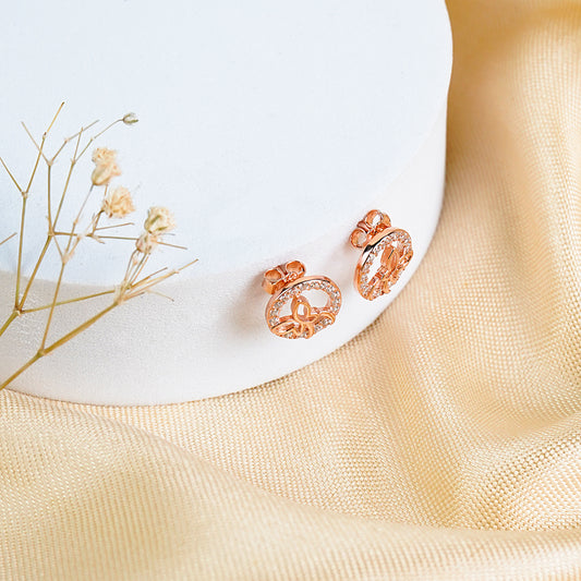 Pure Silver Aurafly Rose Gold Earrings