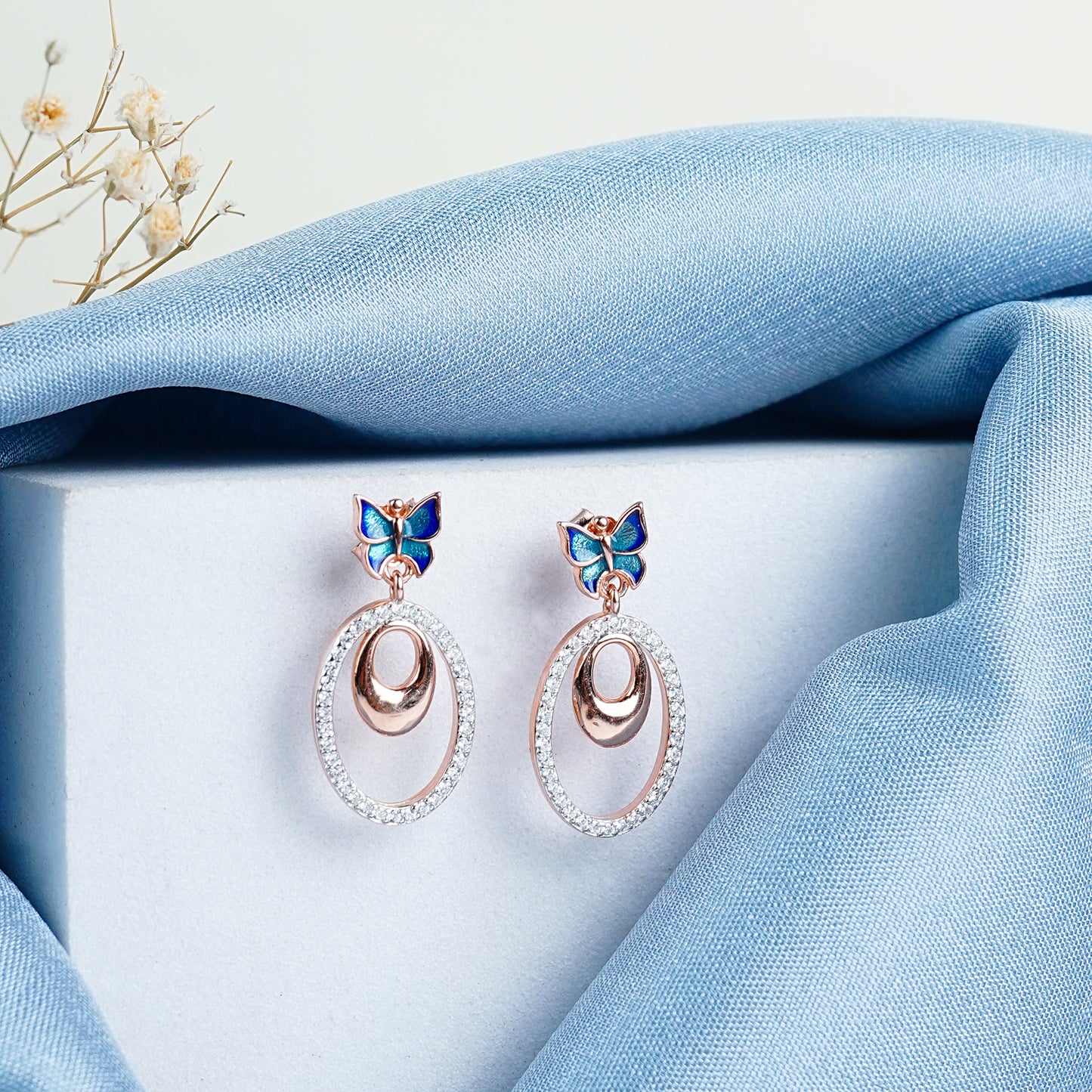 Pure Silver Butterfly Loops Earrings