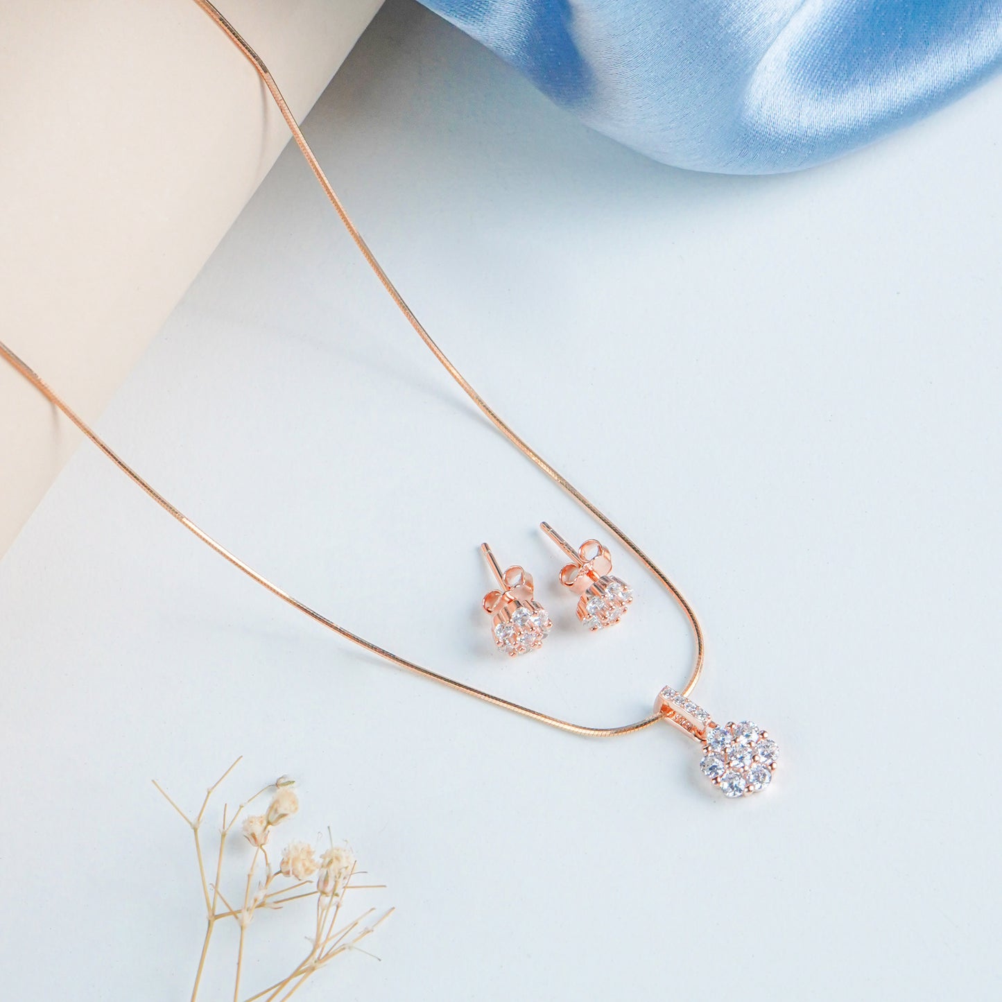 Pure Silver Rose Gold Royal Set