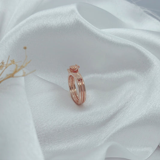 Pure Silver Rose Gold Promise Ring