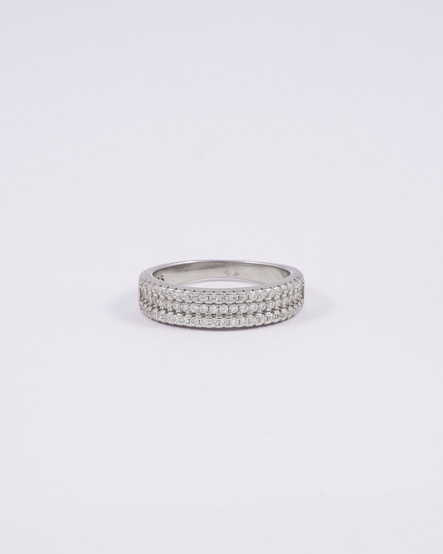 Silver Tri Layered Diamond Eternal Ring