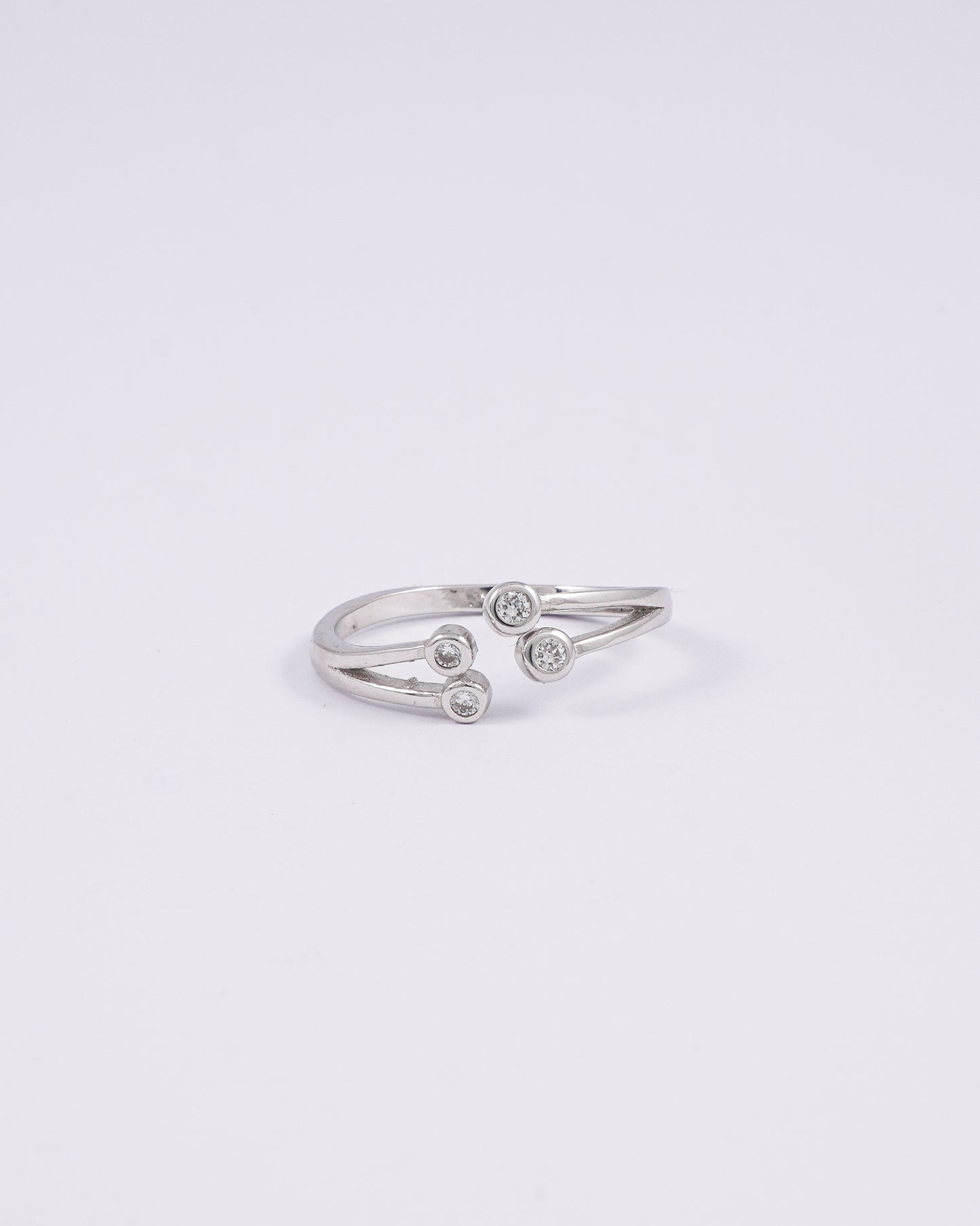 Silver 4 Subtle Spark Diamond Ring