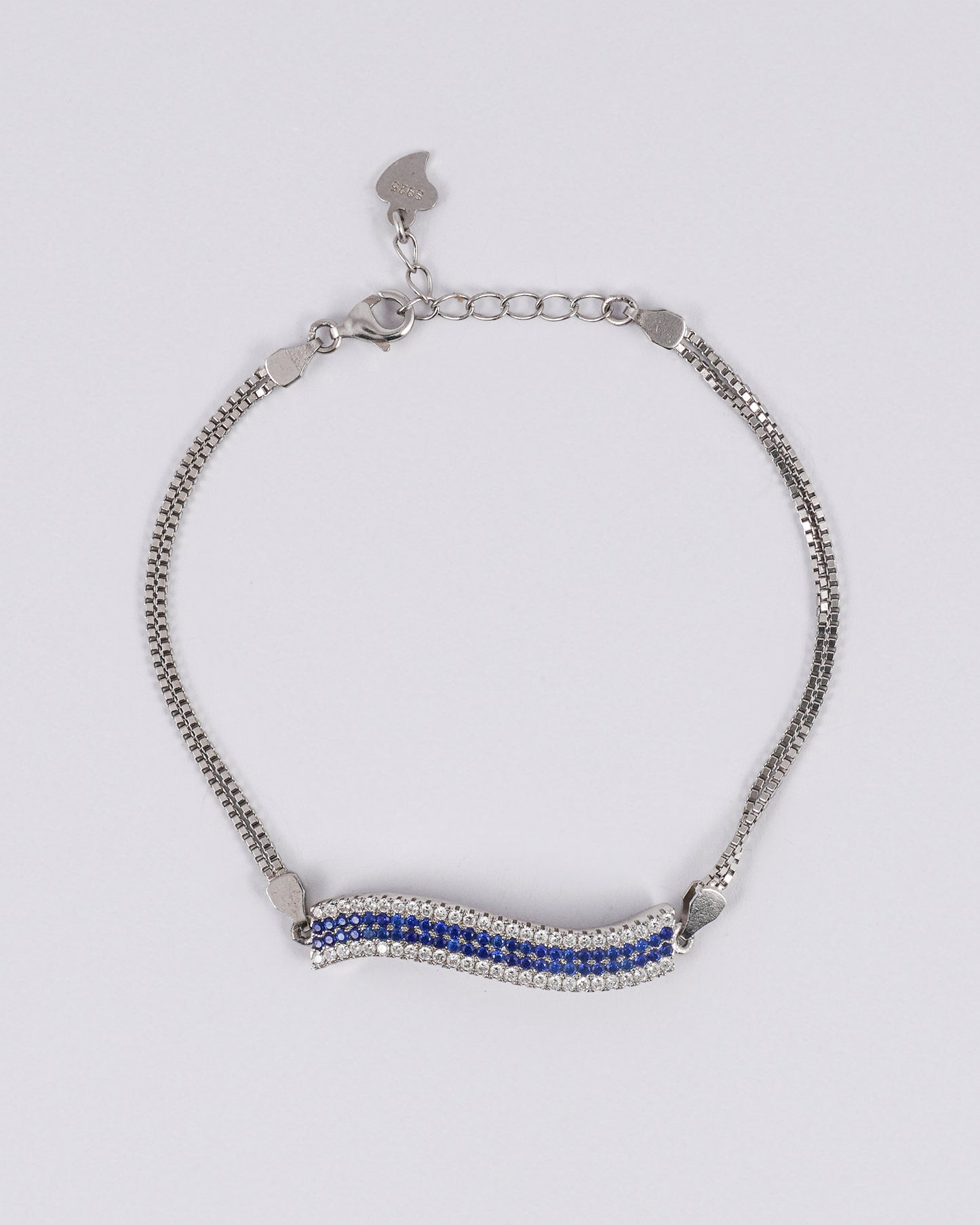 Azure Glow Silver Bracelet