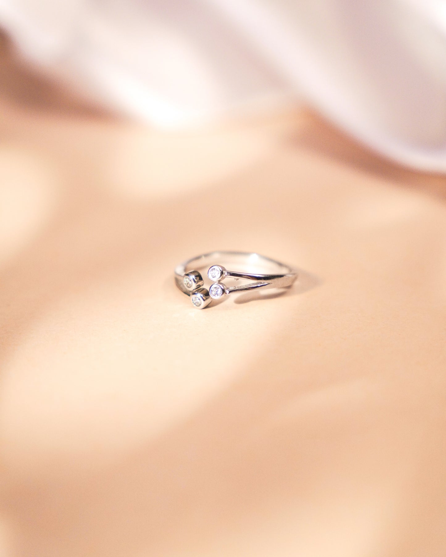 Silver 4 Subtle Spark Diamond Ring