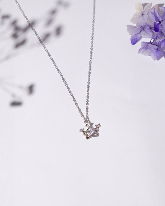 Silver Crown Zircon Pendant
