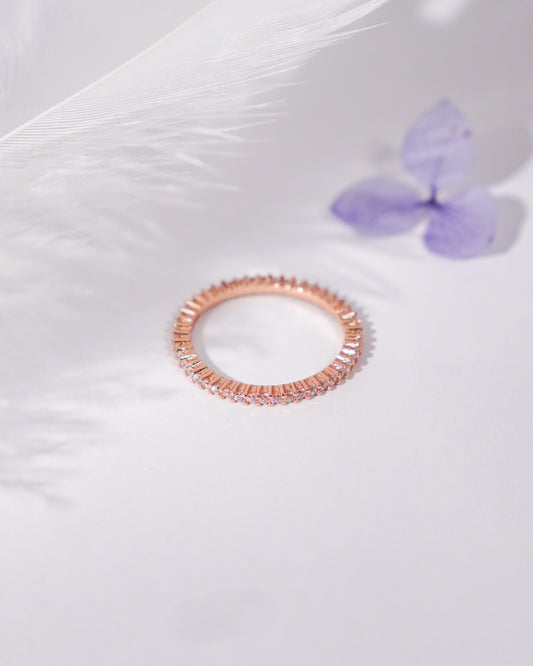 Rose Gold Eternal Gleam Silver Ring