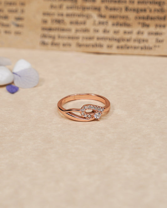 Rose Gold Delicate Grace Zircon Ring