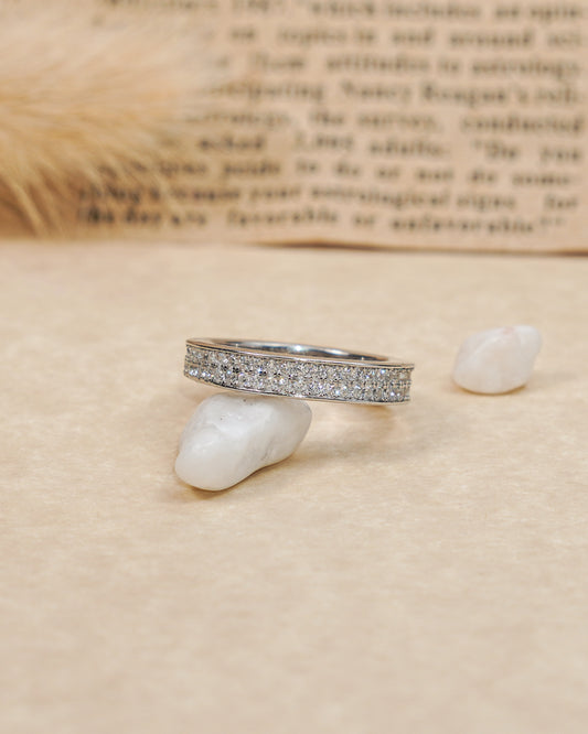 Silver Zircon Studded Ring