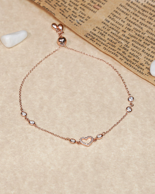 Rose Heart Silver Elegance Bracelet
