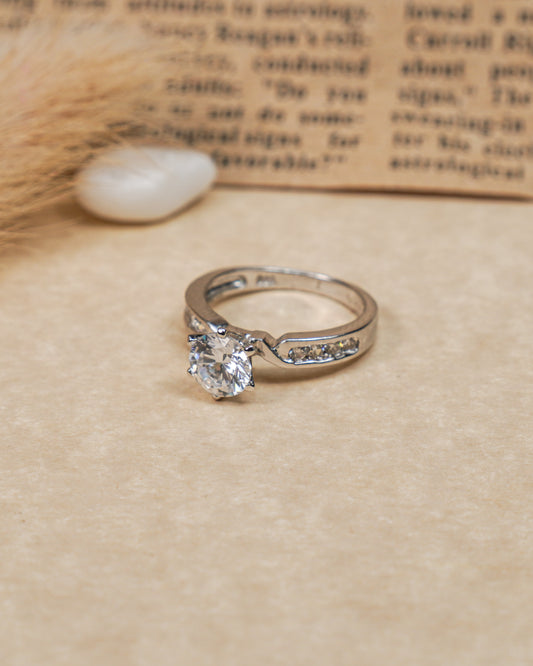 Silver Zircon Diamond Stylish Ring