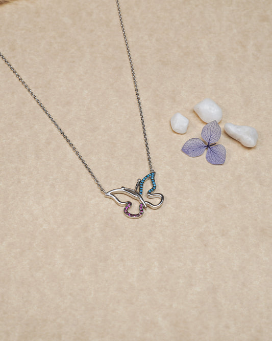 Colored Winged Butterfly Pendant