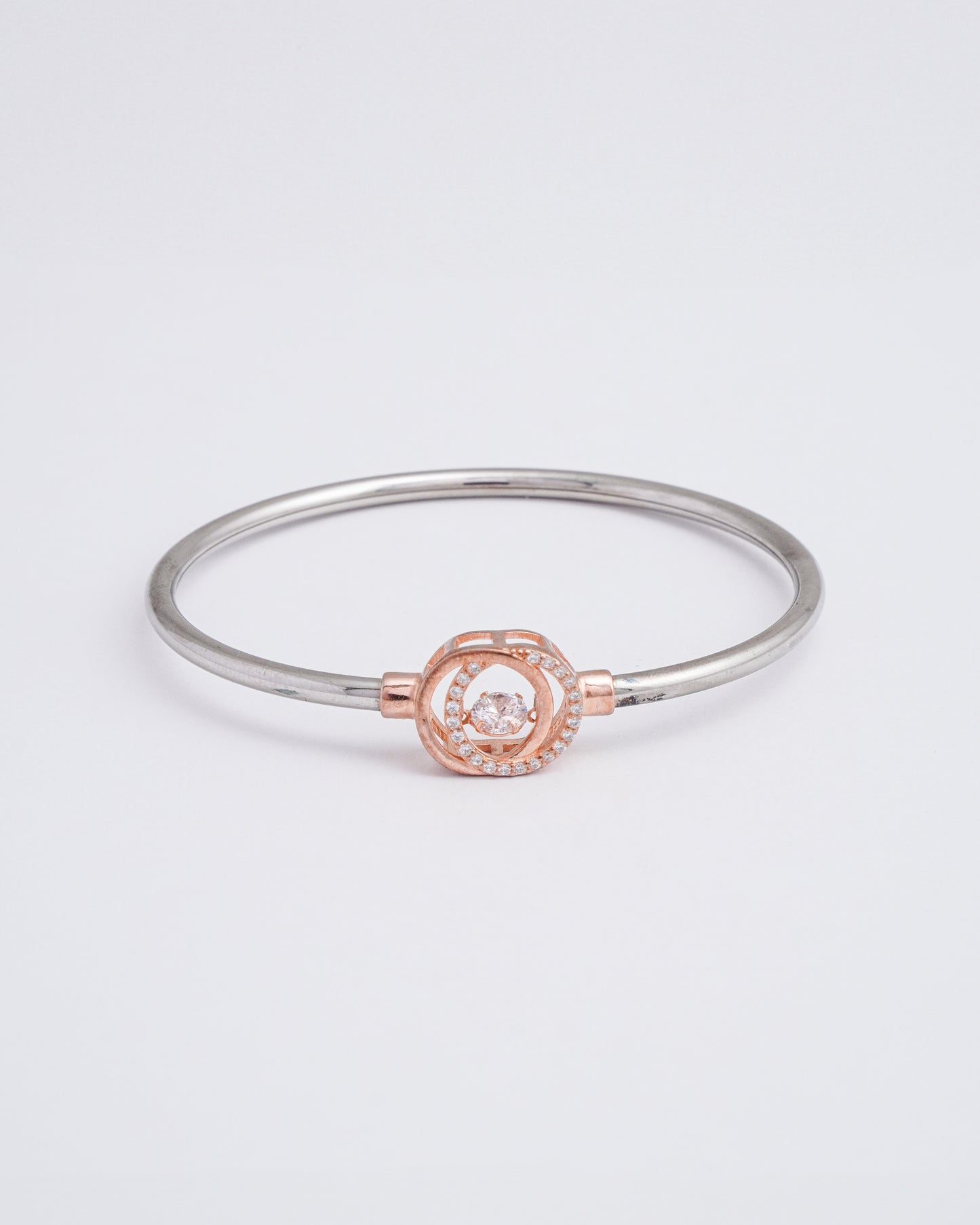 Dangling Diamond Silver Rose Gold Bracelet