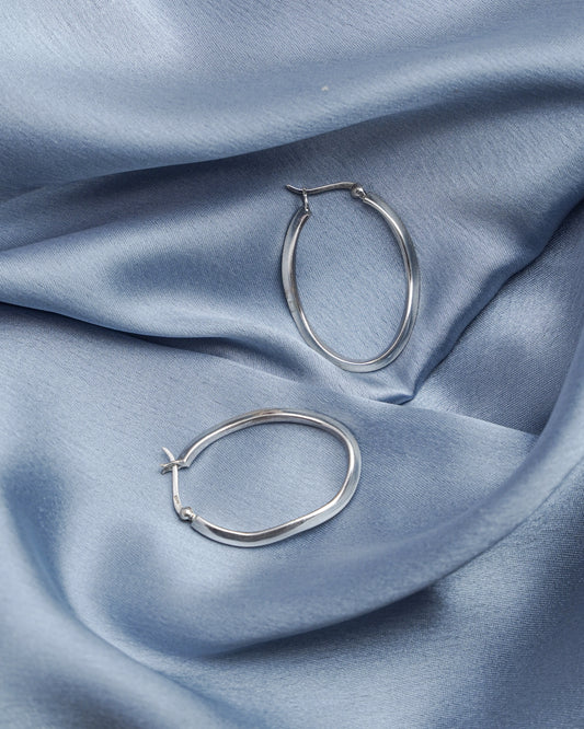 Radiant Hoops Silver Earrings