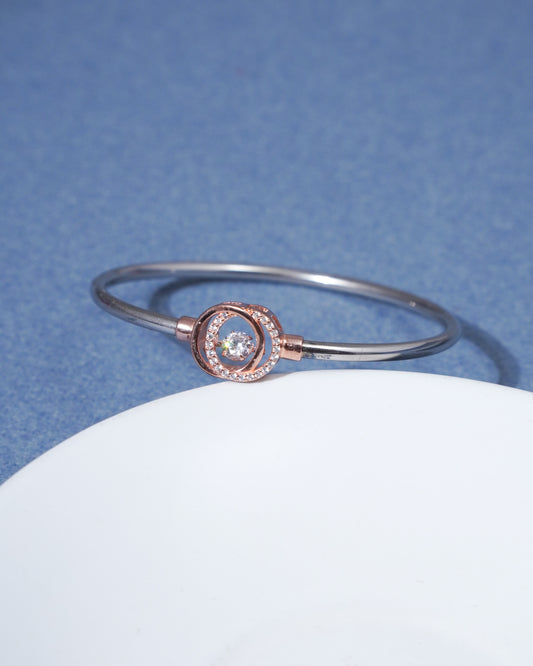 Dangling Diamond Silver Rose Gold Bracelet