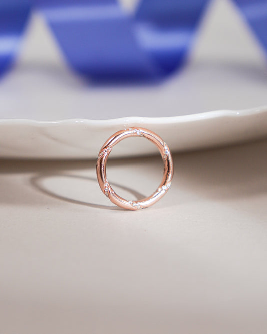 Rose Gold Glimmering Interval Ring