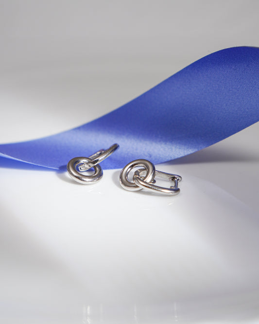 Entangled Elegance Silver Earrings