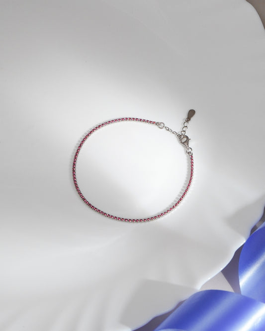 Silver Pink Horizon Bracelet