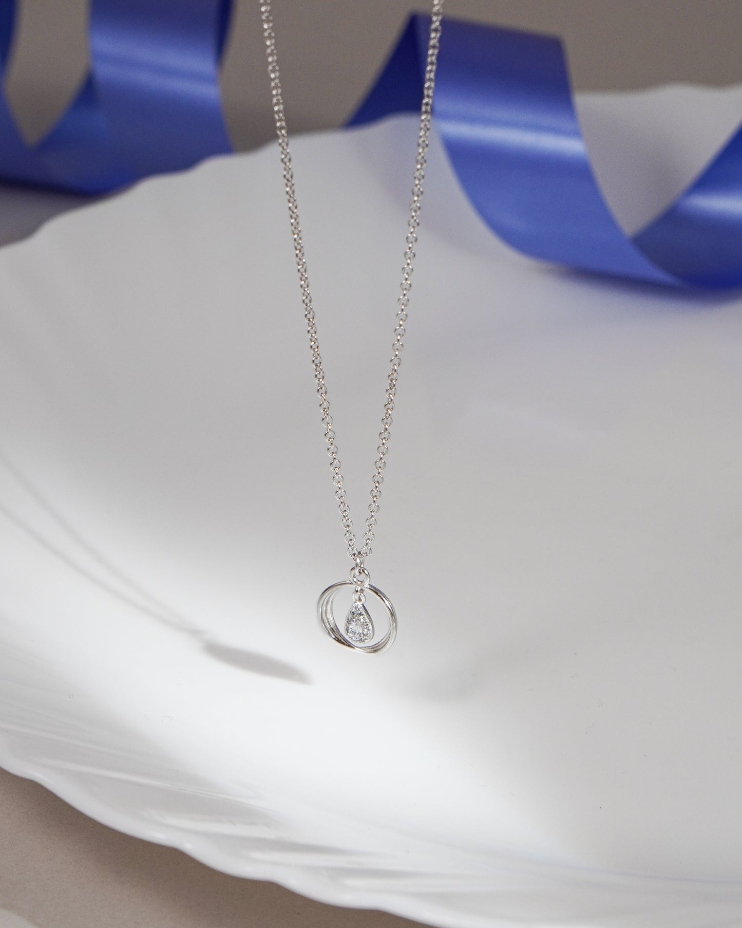 Silver Hoops Zircon Pendant