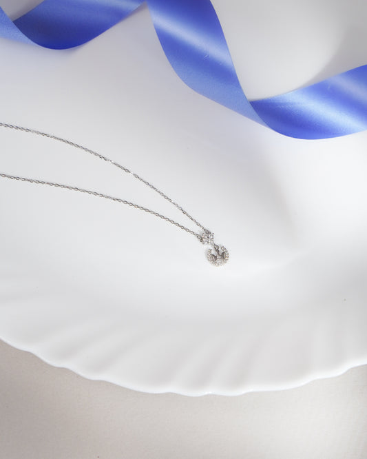 Silver Cube Queen Crown Pendant