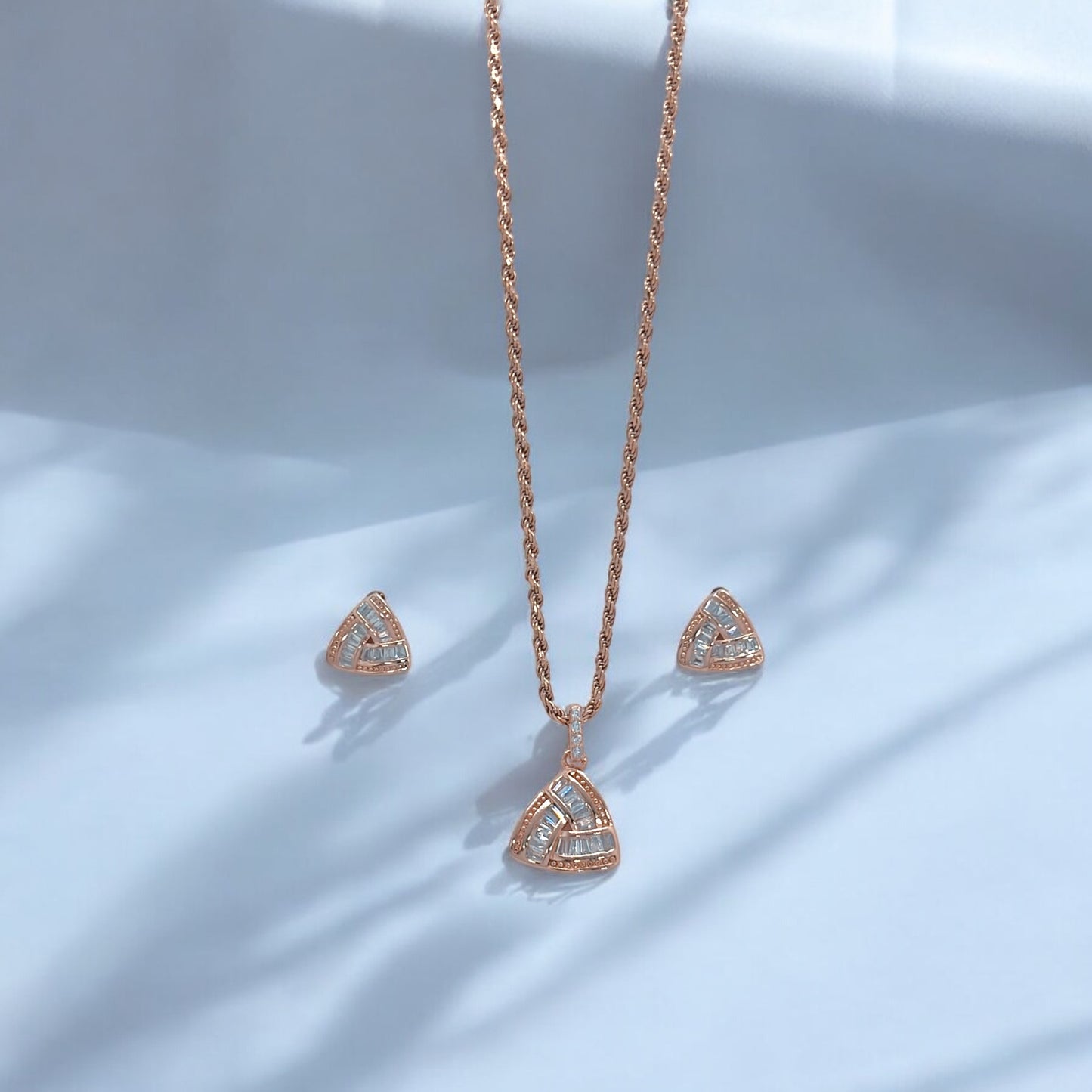 Pure Silver Luxe Pendant Earring Set