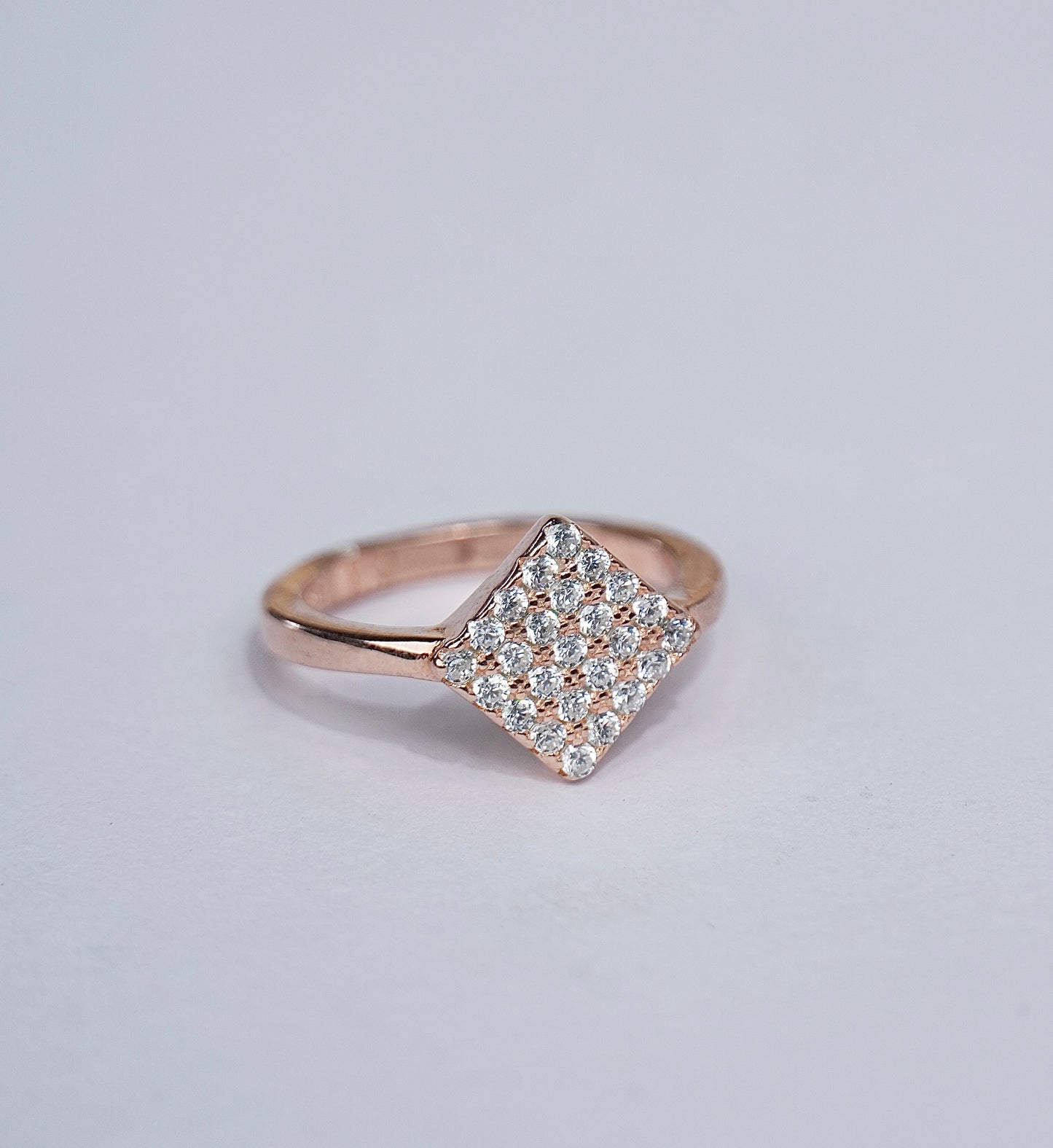 Pure Silver Rose Gold Quartz Glow Ring