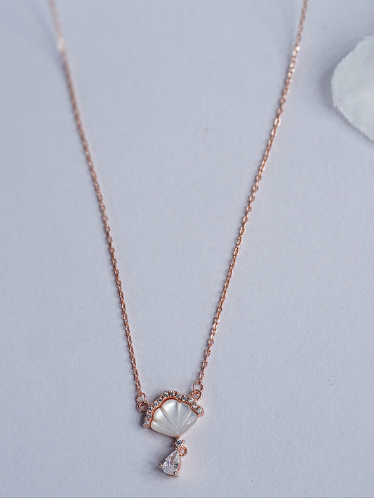 925 Rose Gold White Shine Pendant