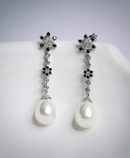 925 Silver Dangling Pearl Earring