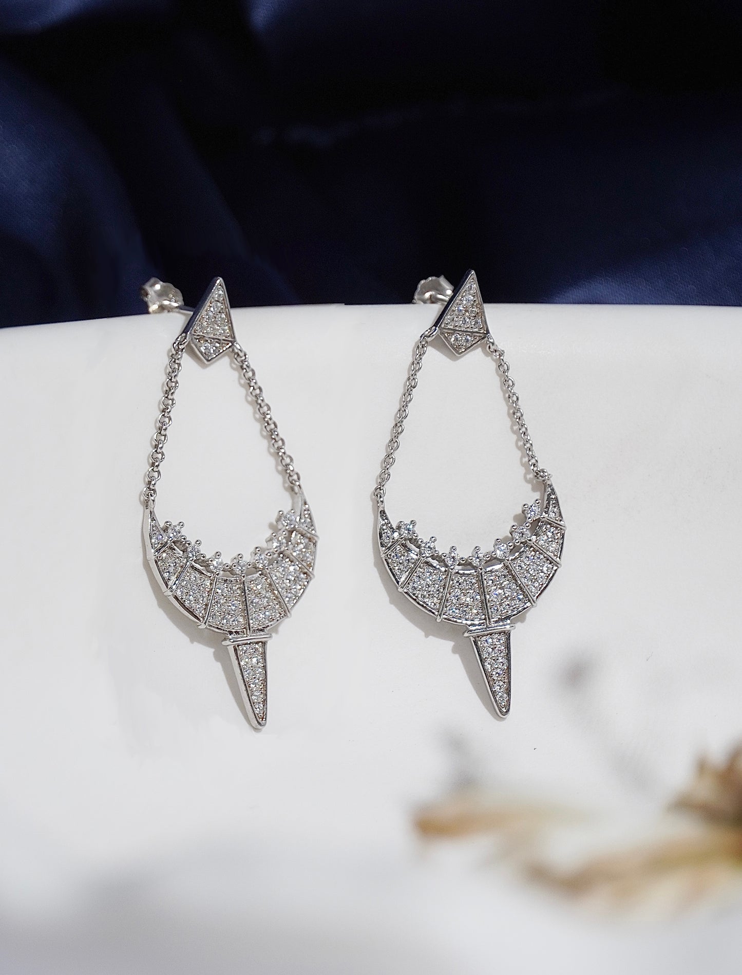 925 Silver Crystal Bloom Earrings
