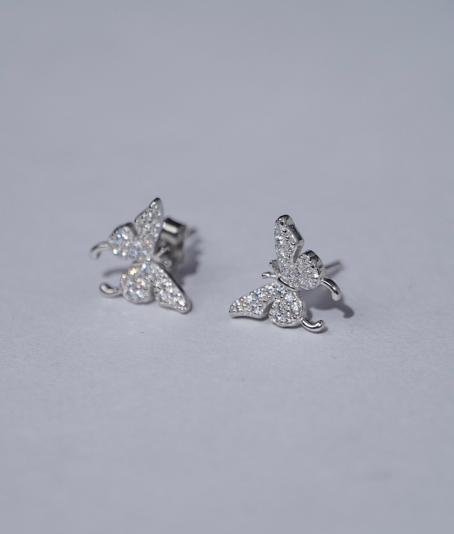925 Silver Butterfly Wings Earring