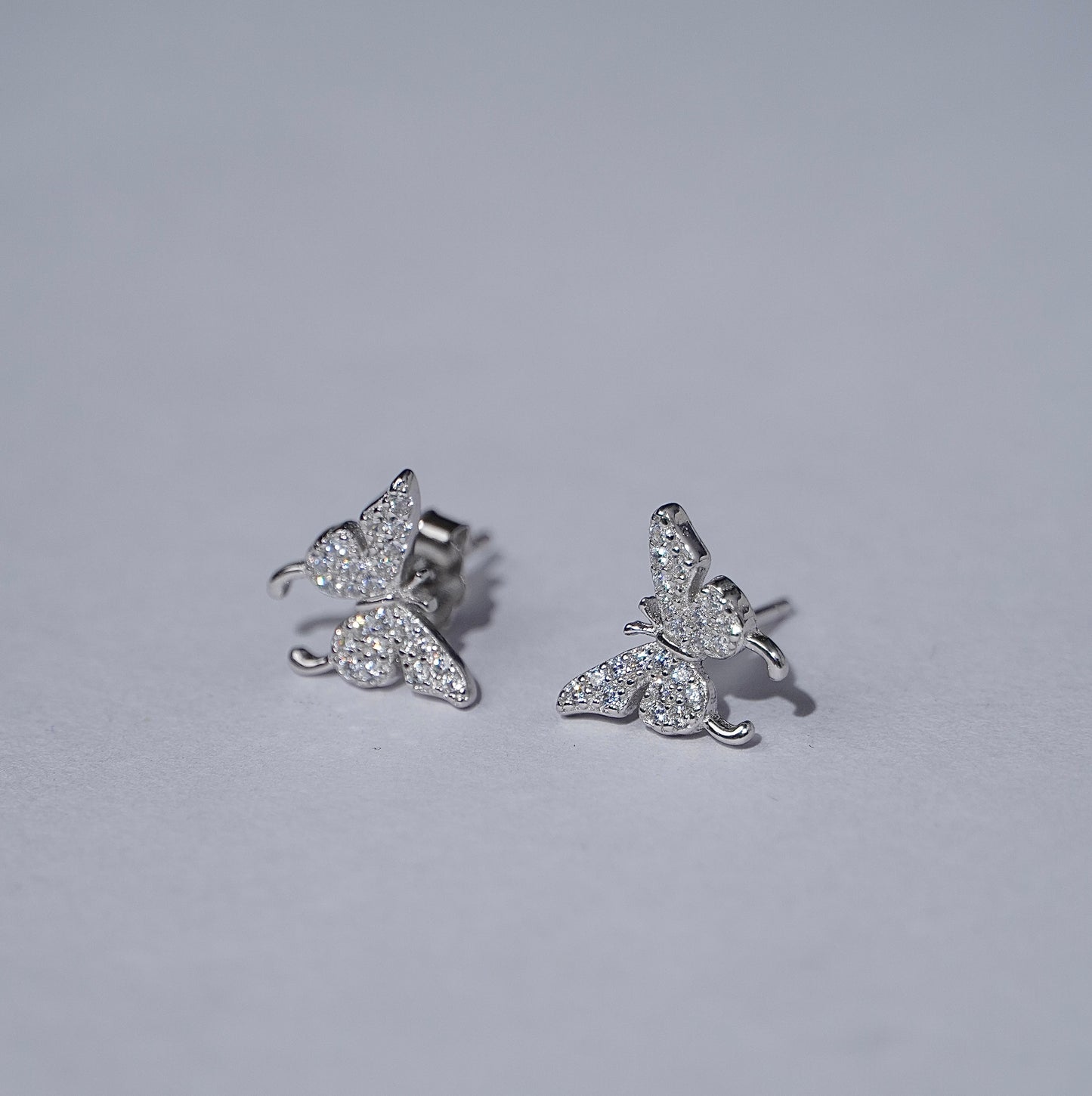 925 Silver Butterfly Wings Earring