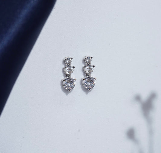 925 Silver Trinity Spark Earrings